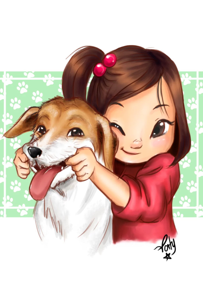 Caricatura com Pet Colorida Caricatura com Pet Colorida