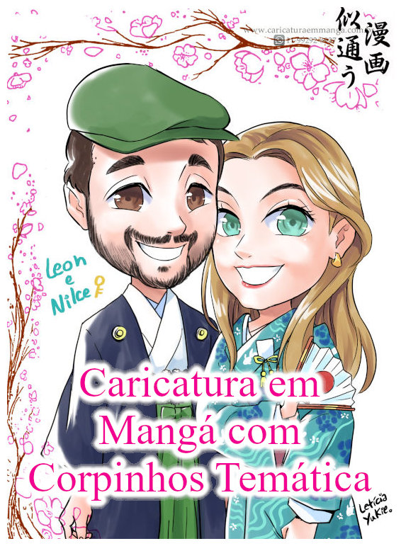 caricatura em manga corpinhos